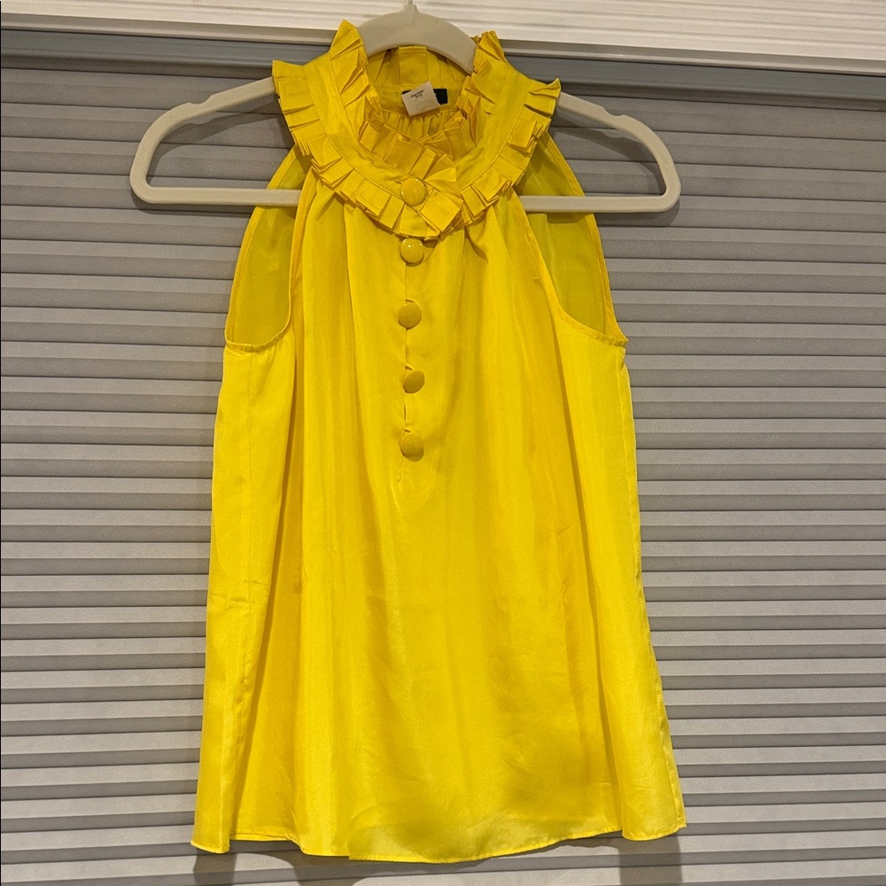 NEW J.Crew Vibrant Yellow Ruffled Top - size XS
